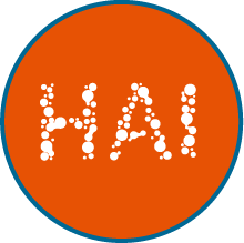 letters hai as white dots