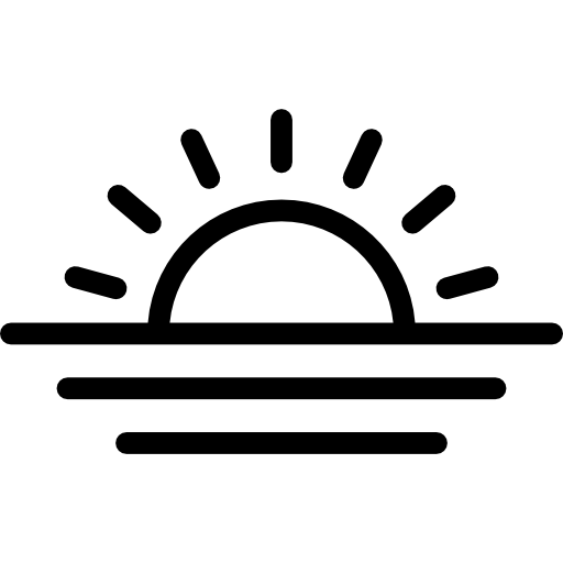 image of a sun rising above a flat horizon